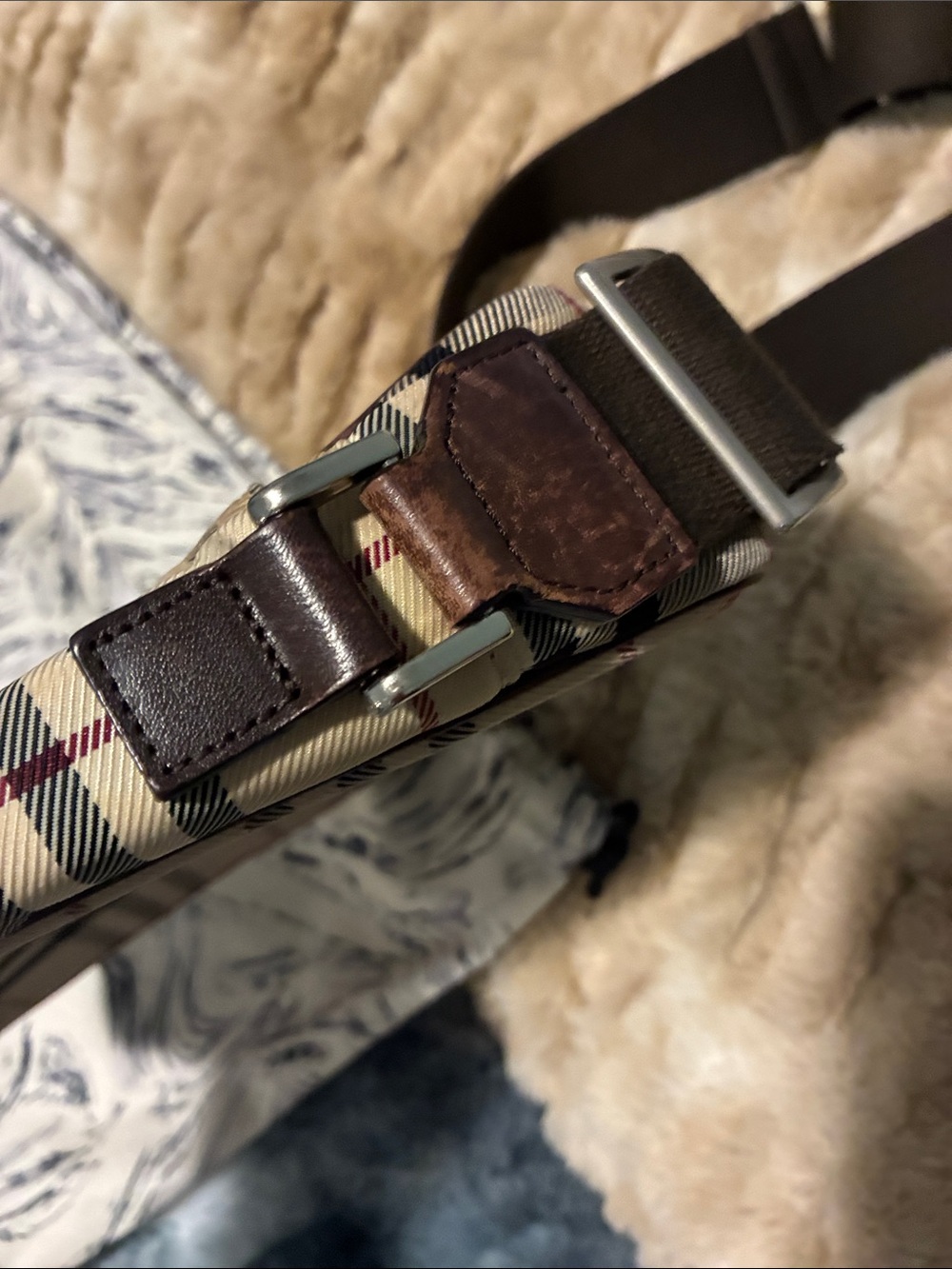 AUTHENTIC BURBERRY Crossbody Neutral Canvas Nova Check Pattern (INCLUDES COA) - Picture 15 of 16